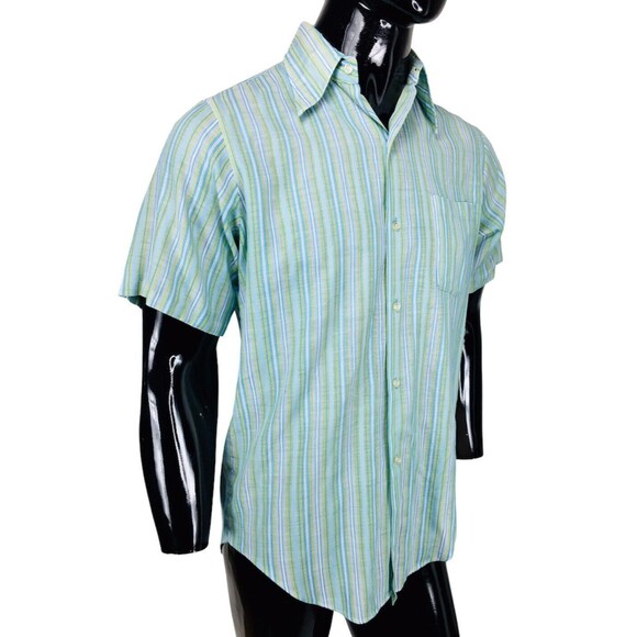 Vintage 50s 60s Penneys Towncraft Striped Penn Prest Rockabilly Shirt - Picture 3 of 10